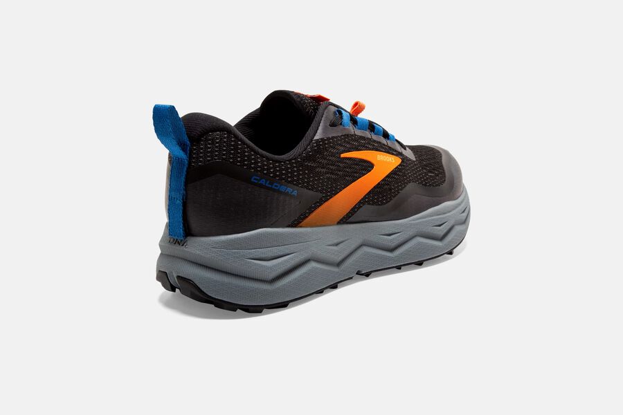 Brooks Caldera 5 Trail Running Shoes Mens Black/Orange 574293-XDS